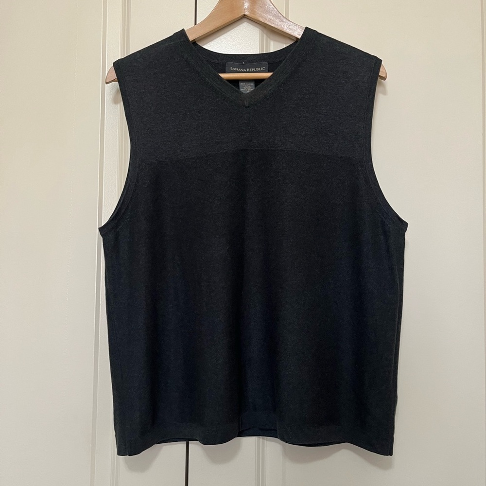Banana Republic Charcoal V-Neck Sweater
